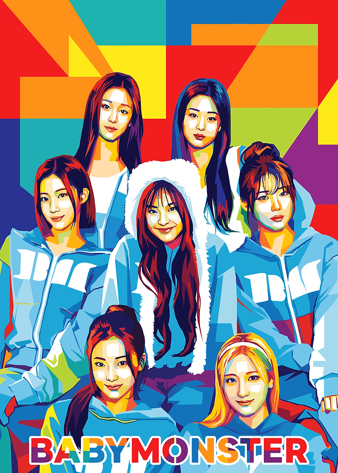 BABYMONSTER K-Pop Group Pop Art