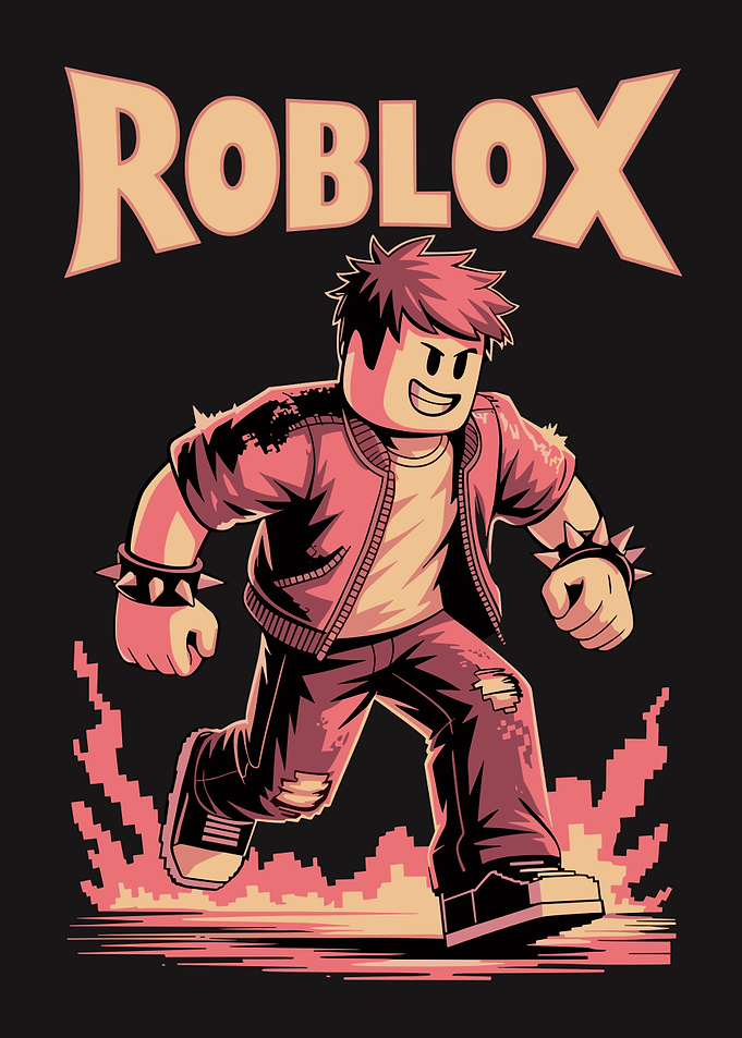 Roblox Character Running with City Background