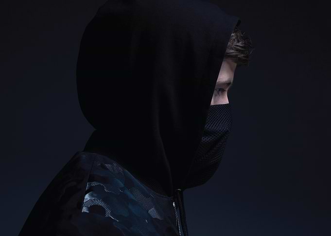 alan walker in Black Hoodie and Mask