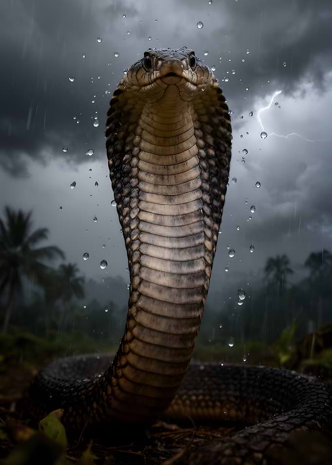 Cobra in a thunderstorm