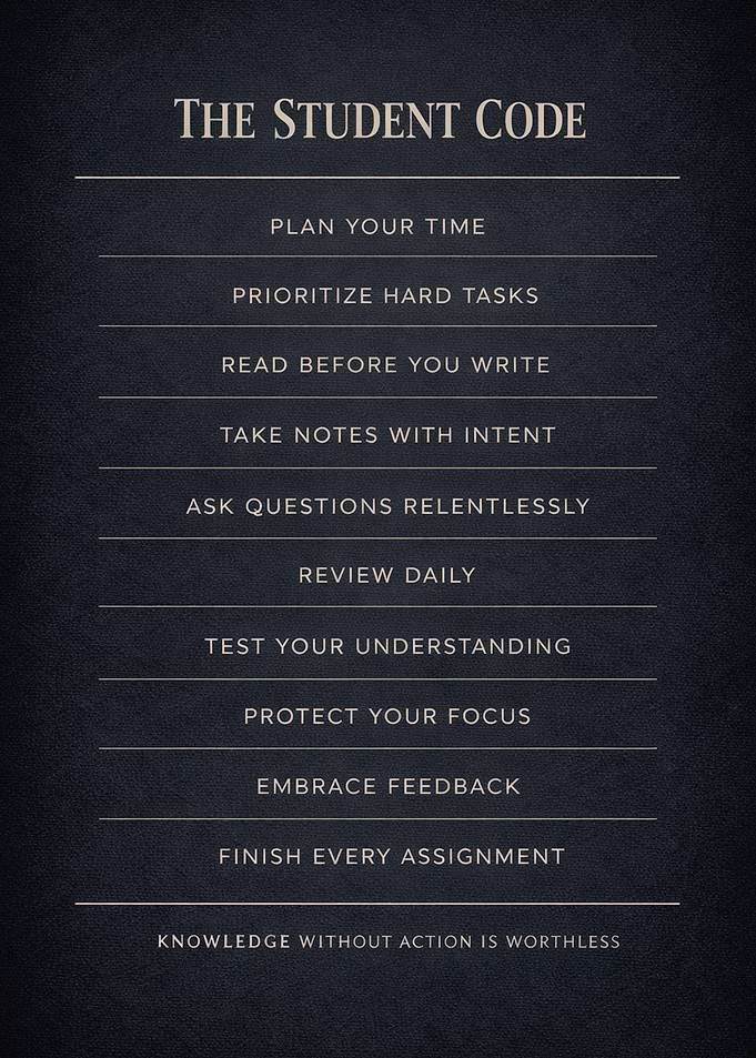 The Student Code Poster