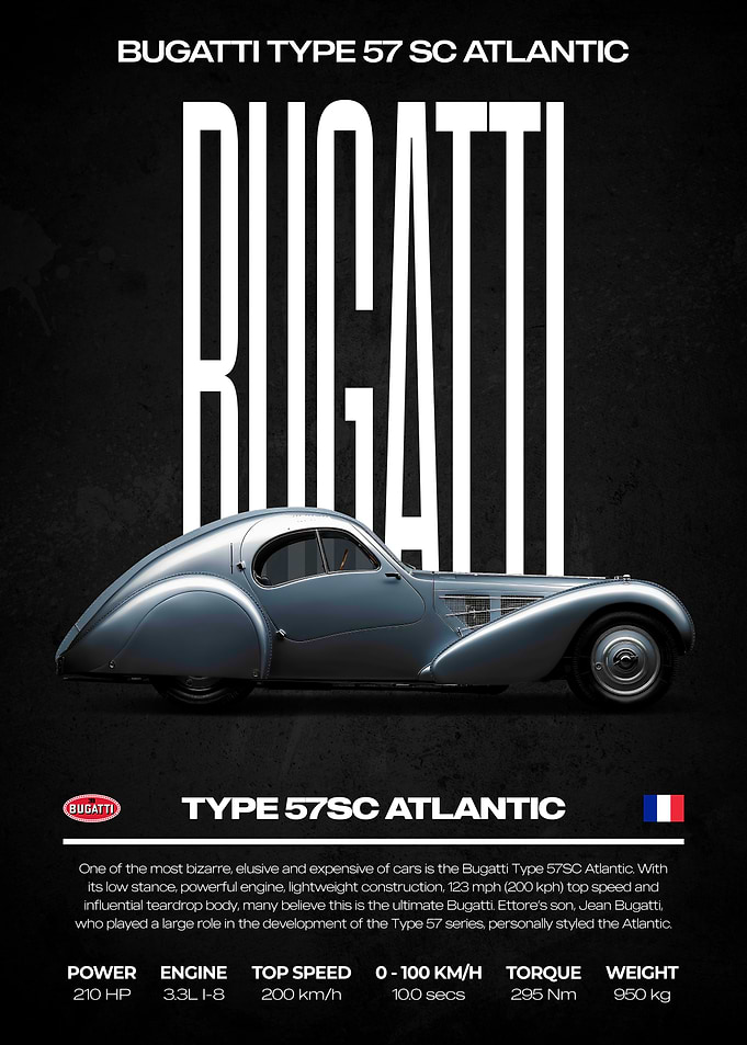 Bugatti Type 57 SC Atlantic Poster