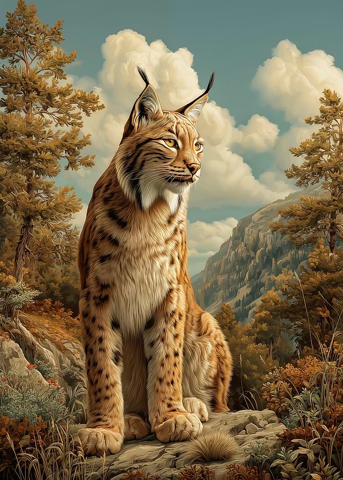 Lynx in a Mountain Landscape