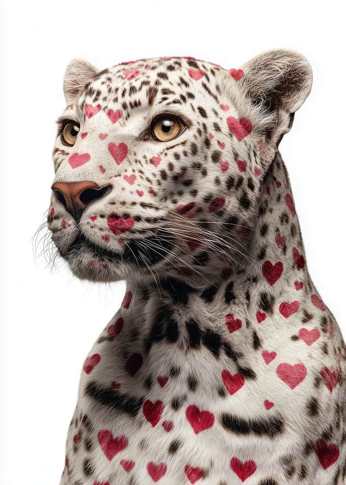 Leopard with Heart Pattern