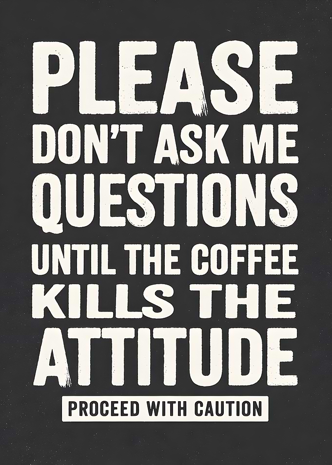 Funny Coffee Attitude Text Art