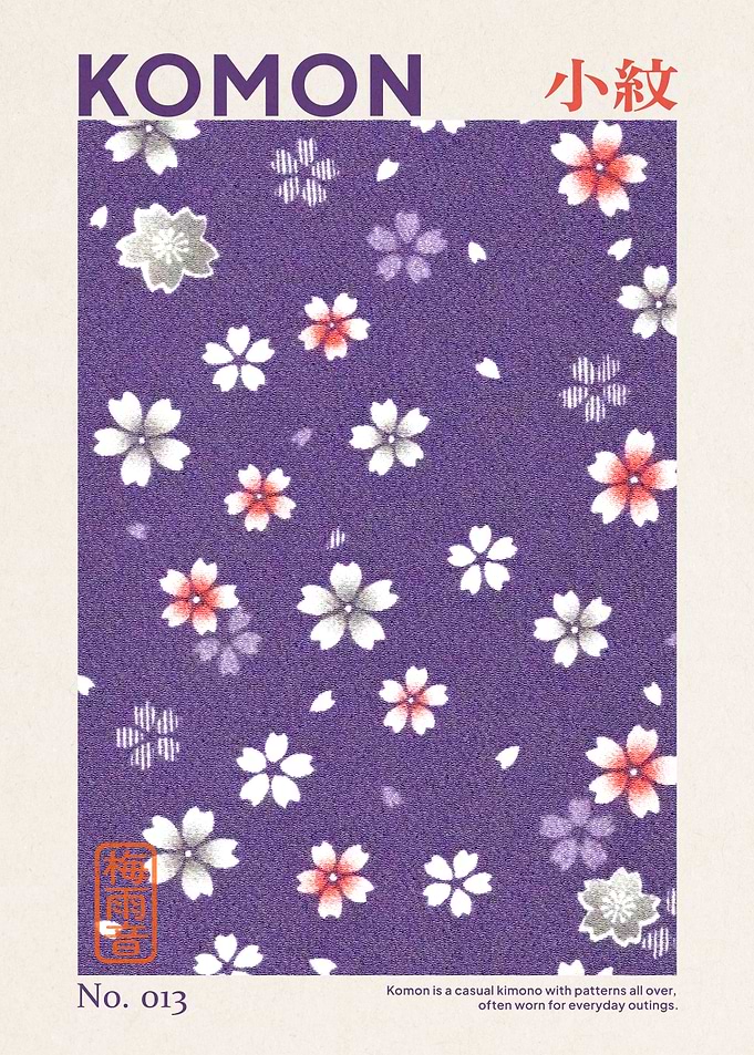 Traditional Japanese Kimono Sakura Pattern Skan