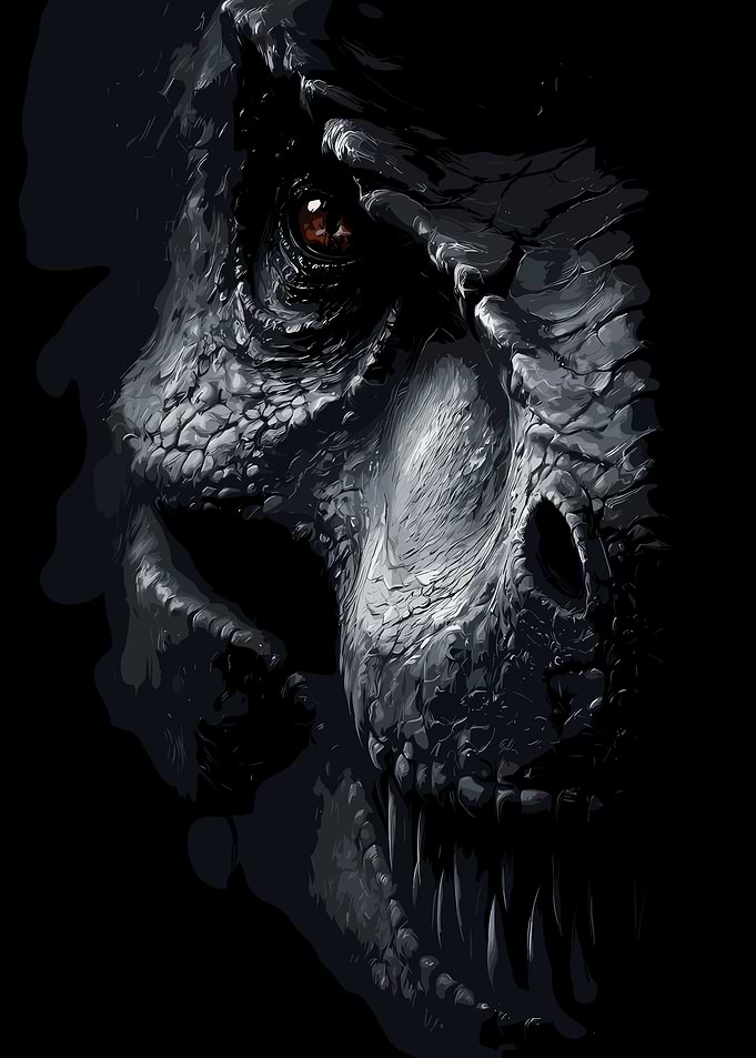 Close-up of a Tyrannosaurus Rex head