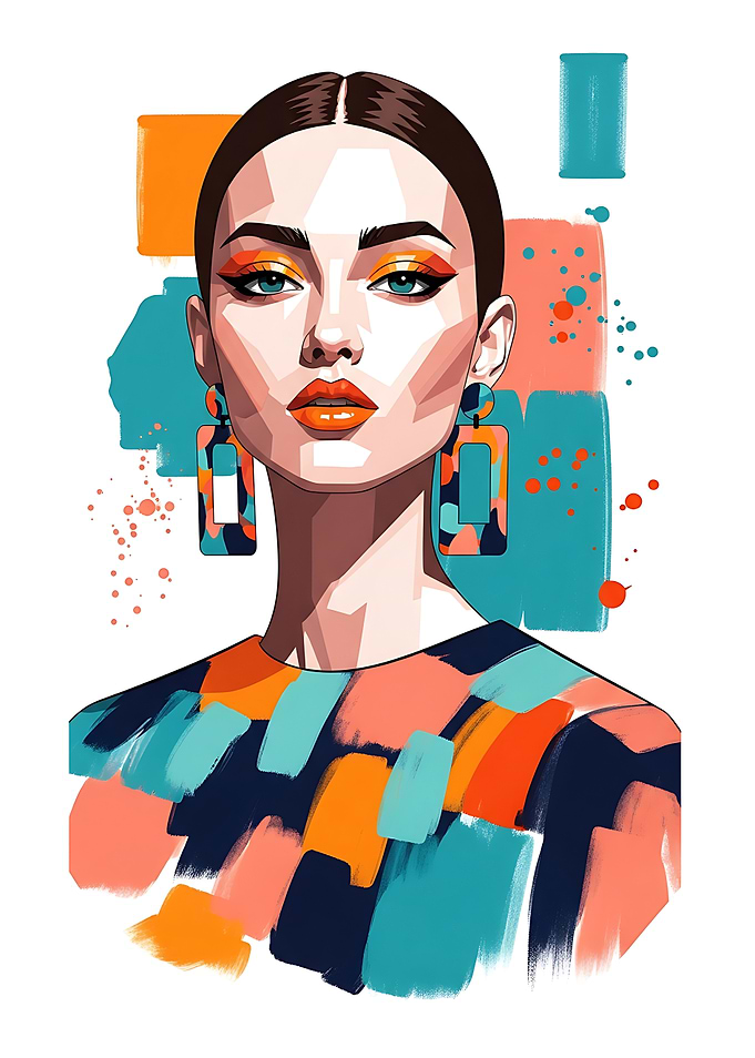 Vibrant Pop Art Portrait of a Woman