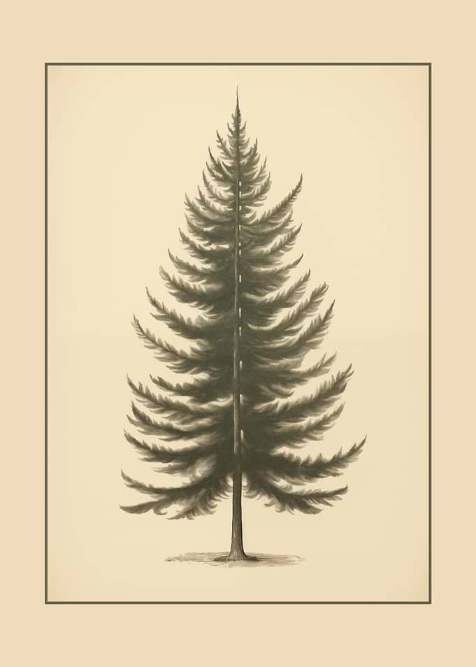 Vintage Pine Tree Art