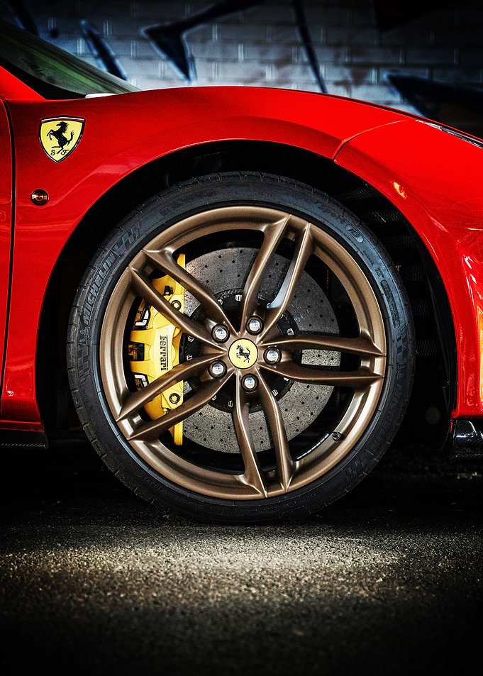 Ferrari Wheel and Emblem Poster