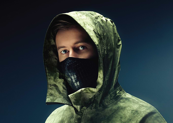 alan walker in Hooded Jacket and Mask