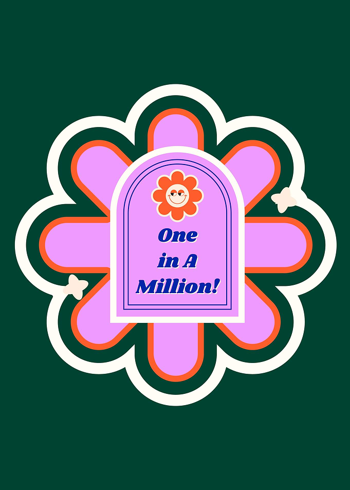 One in a Million Flower Graphic