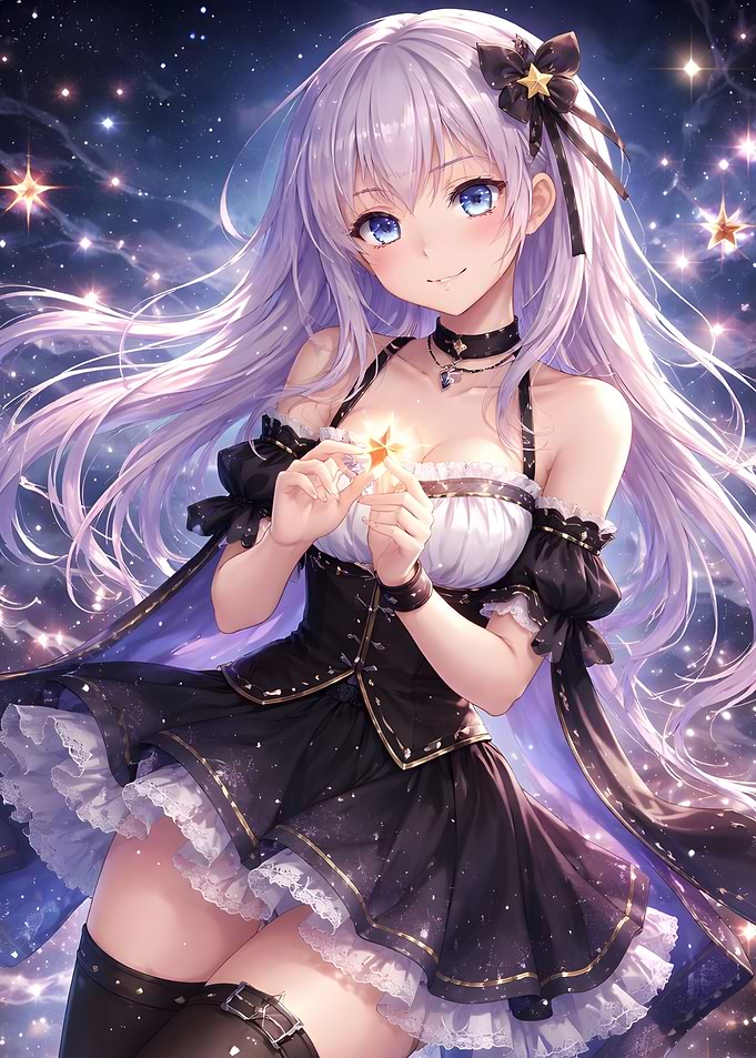 Anime Girl Holding a Star
