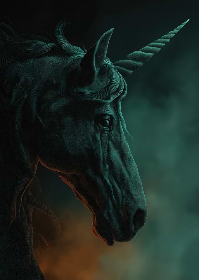 Dark Unicorn Portrait