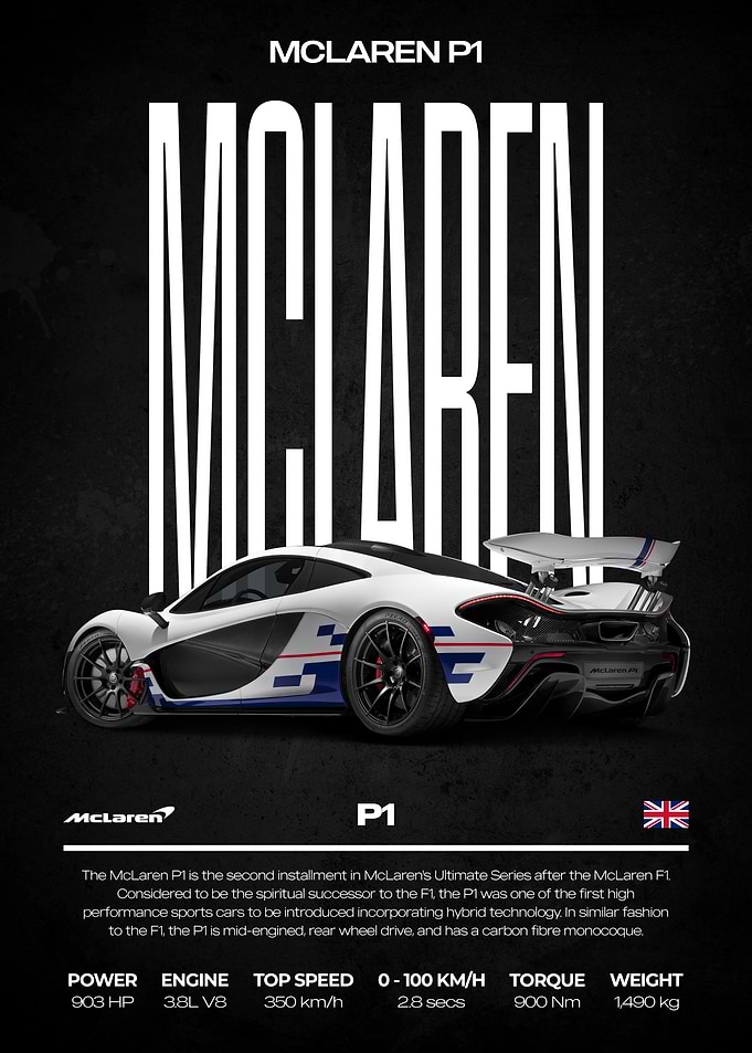 McLaren P1 Supercar Poster