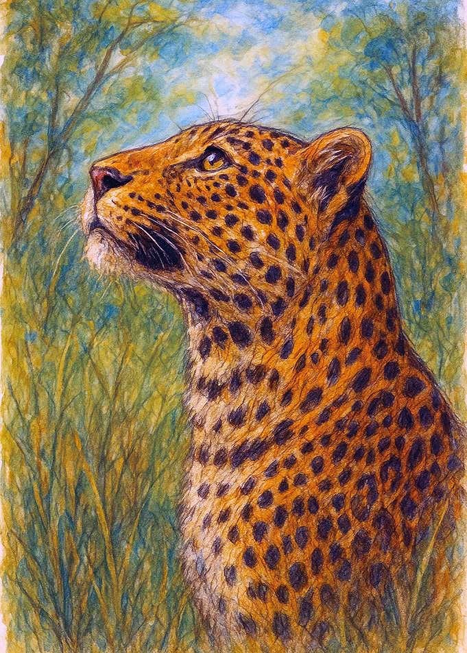 Leopard in Tall Grass