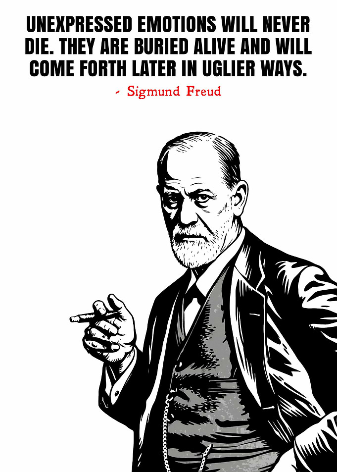 Sigmund Freud Quote on Unexpressed Emotions