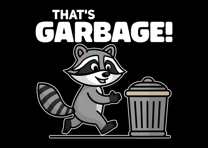 That's Garbage! Funny Raccoon Running Towards A Garbage Can