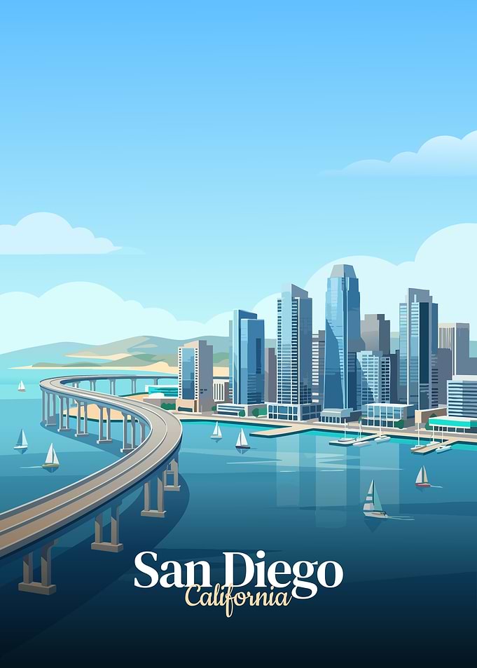 San Diego Skyline and Bridge