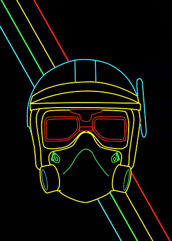Neon Gas Mask Helmet