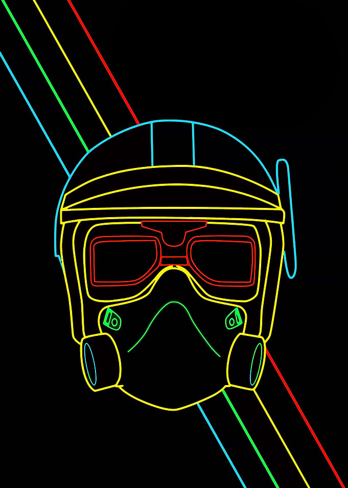 Neon Gas Mask Helmet