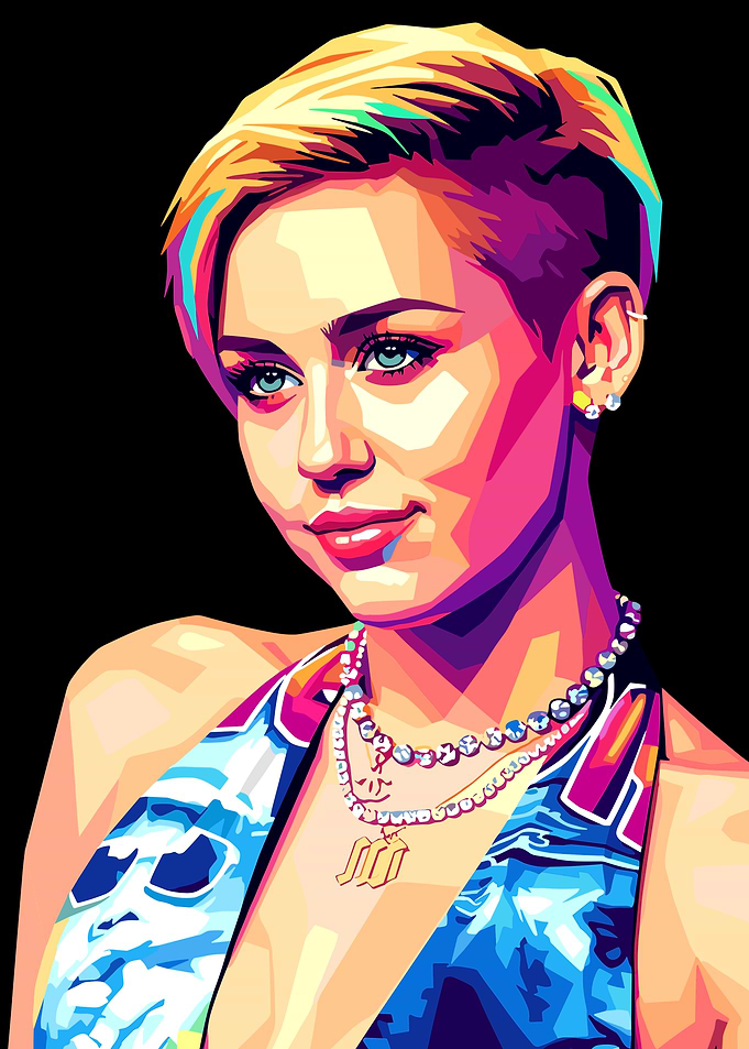 Miley Cyrus Pop Art Portrait