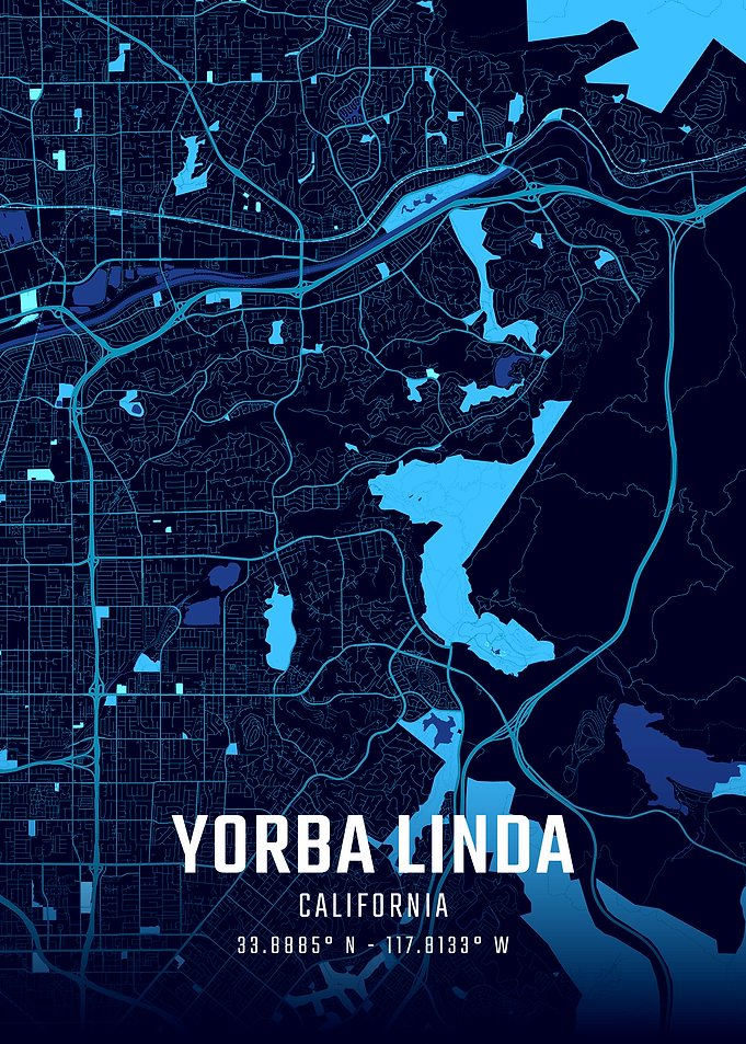 Yorba Linda California Midnight City Map