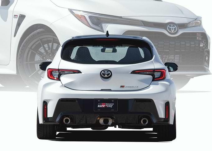 White Toyota GR Corolla Rear View