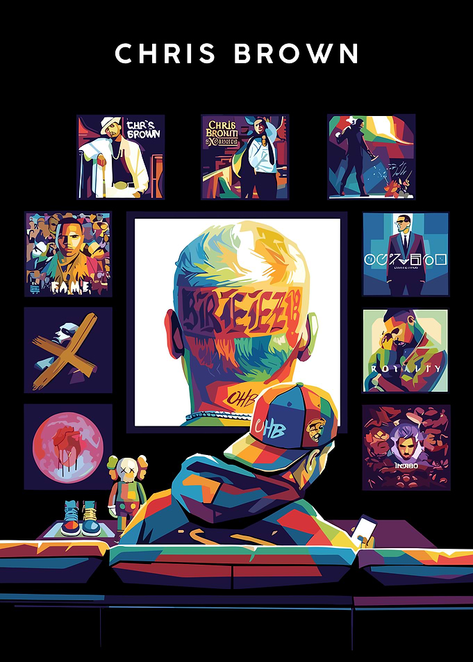 Chris Brown Pop Art Collage