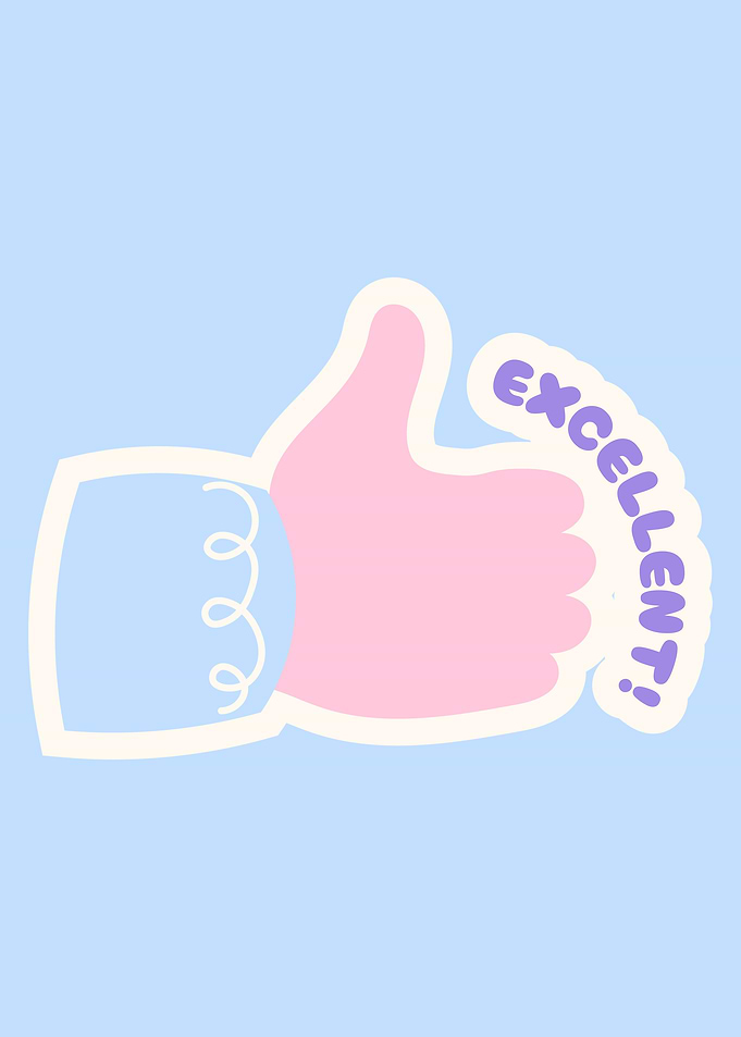 Excellent Thumbs Up Sticker
