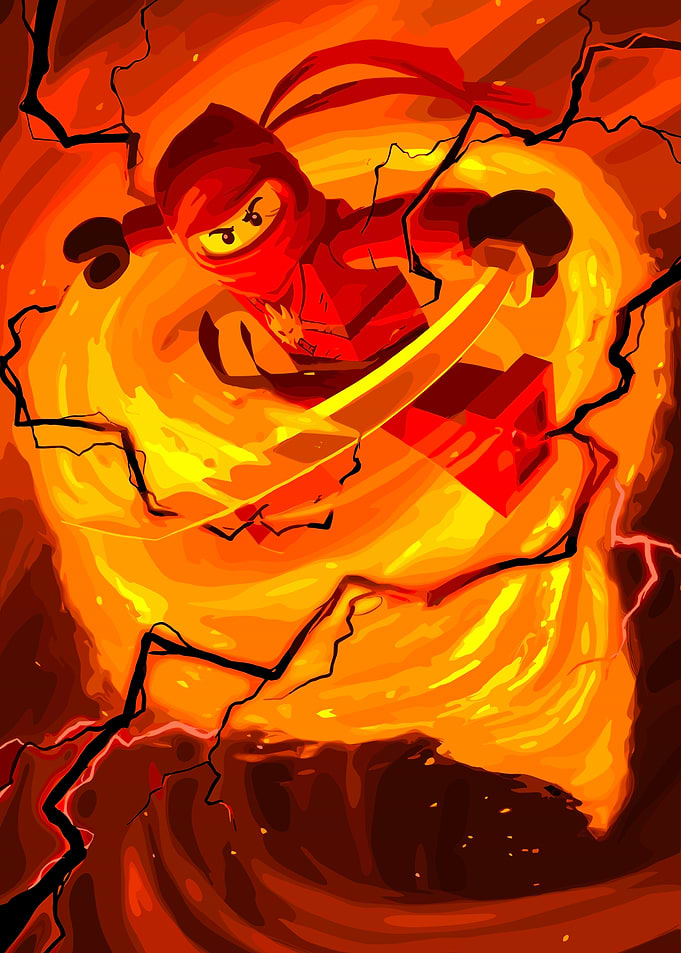 Red Ninjago in Fiery Vortex