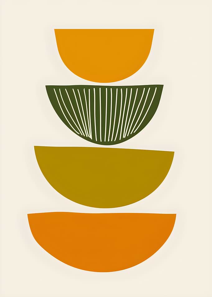 Abstract Geometric Shapes Stacked