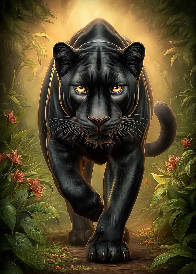 Black Panther in a Jungle