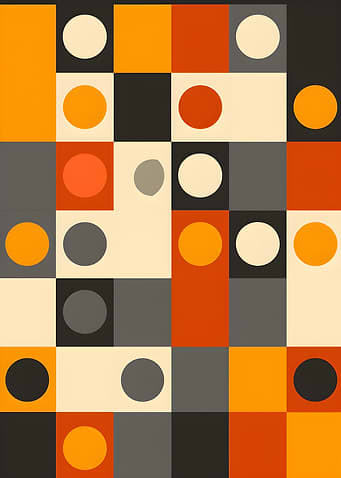 Geometric Abstract with Circles and Squares