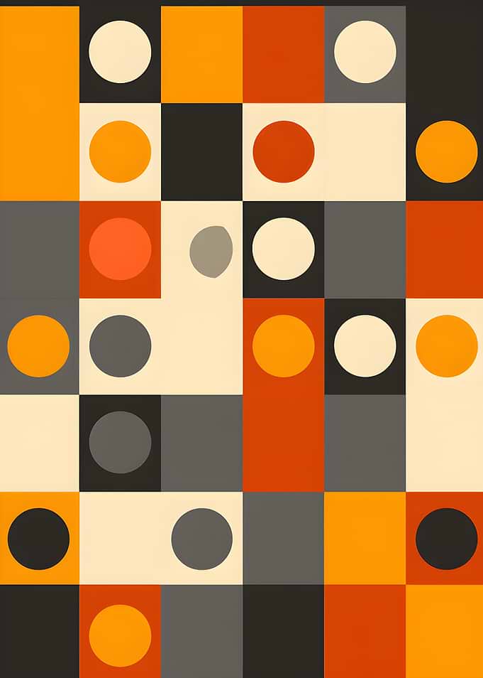 Geometric Abstract with Circles and Squares