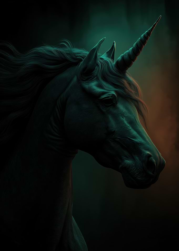 Dark Unicorn Portrait