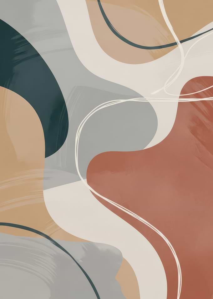 Abstract Organic Shapes with Earth Tones