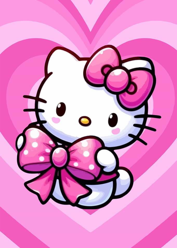 Cute Hello Kitty with Pink Bows