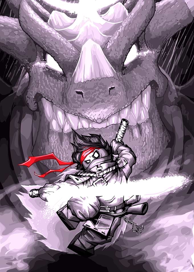 Warrior vs. Dinosaur ninjago
