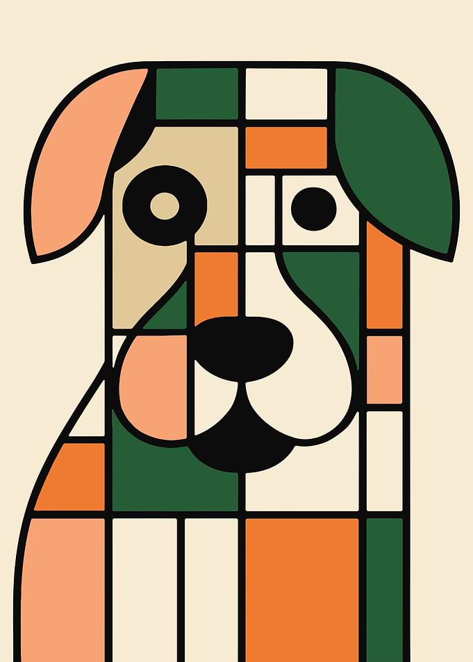 Geometric Dog Portrait