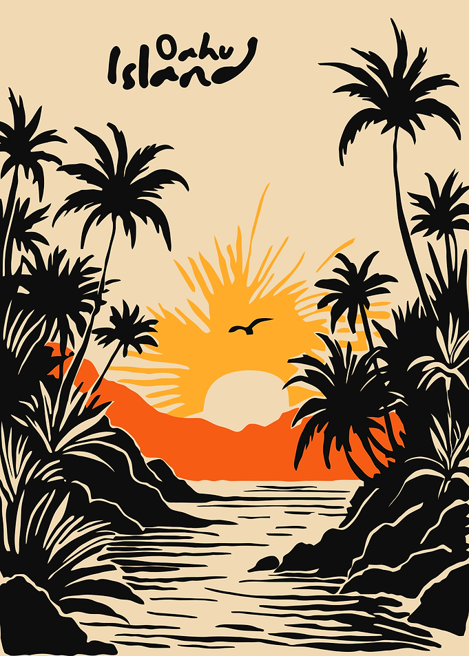Oahu Island Tropical Sunset