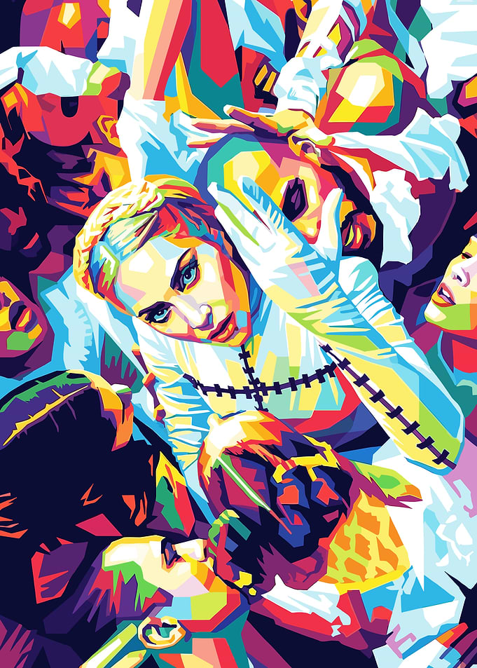 Pop Art Portrait of a Lady Gaga