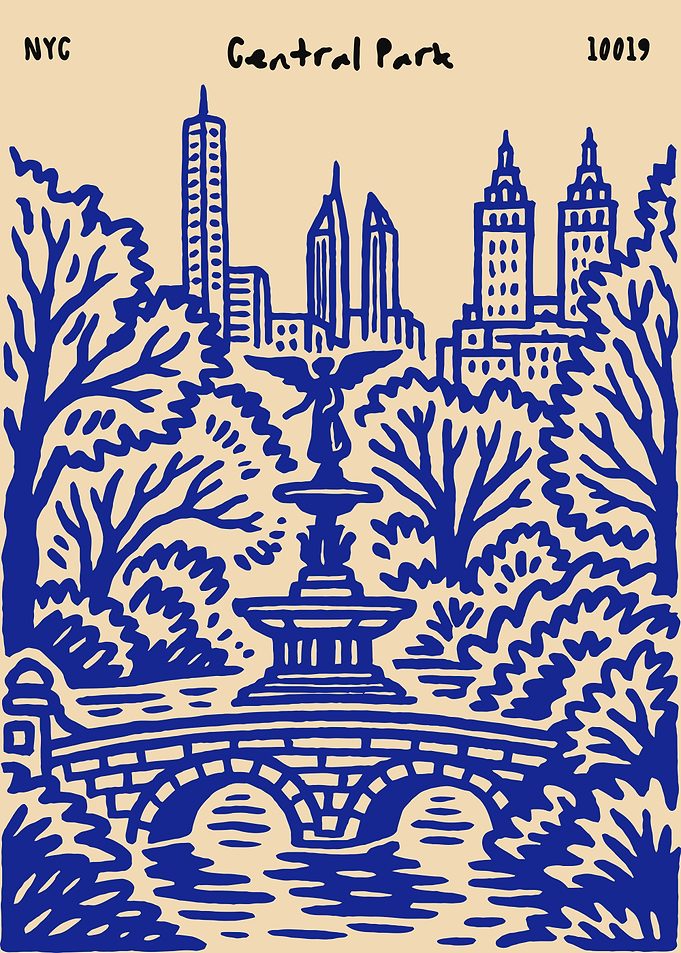 Central Park NYC Illustration