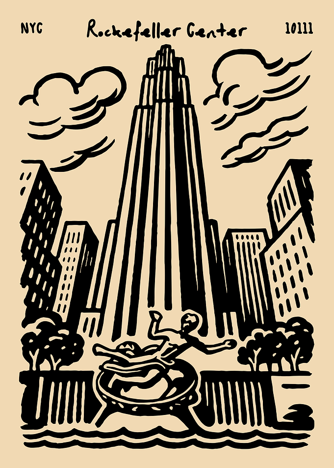 Rockefeller Center Art Deco Illustration