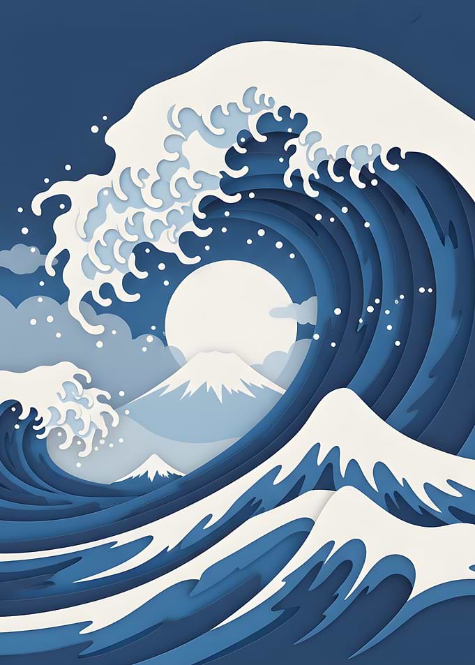 Great Wave with Mount Fuji