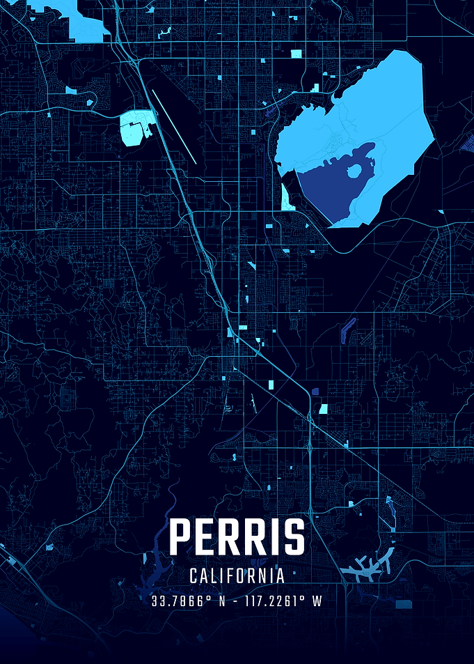 Perris California Midnight City Map