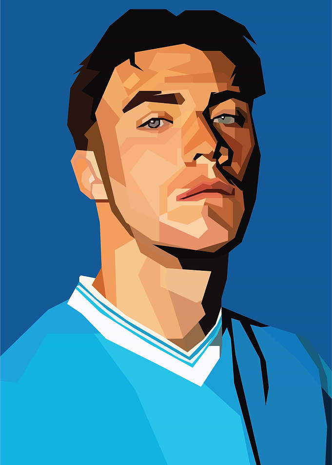 Geometric Portrait — Modern Football Striker Fan Art