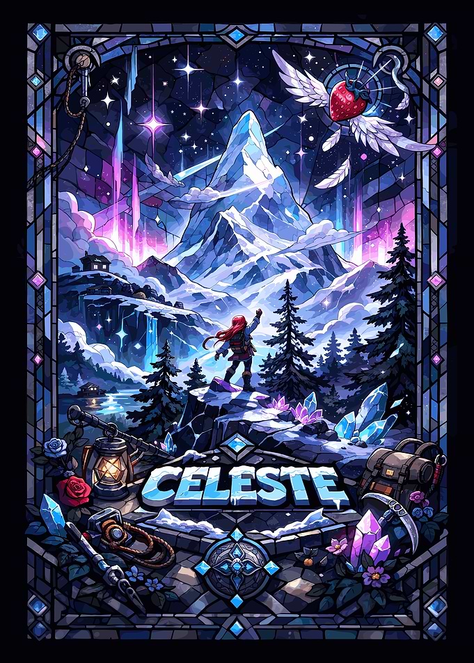 Celeste Mountain Stained Glass Art