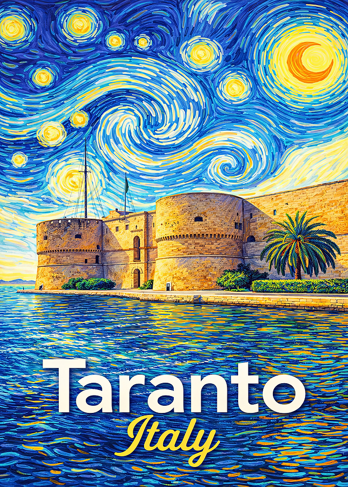 Taranto Italy Starry Night Painting
