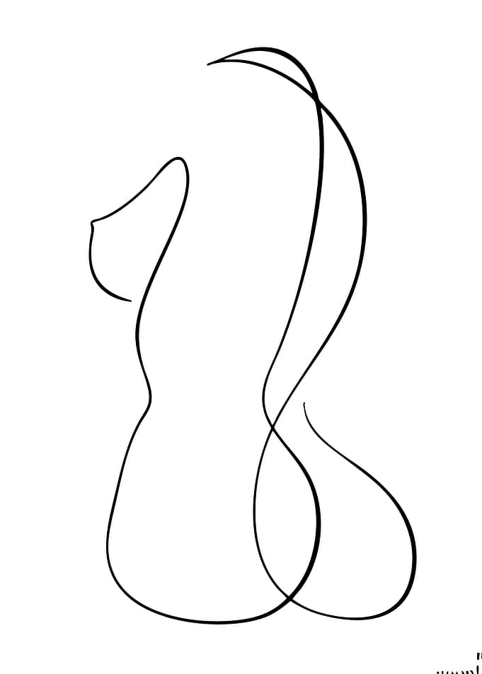 Abstract Line Art of Female Form
